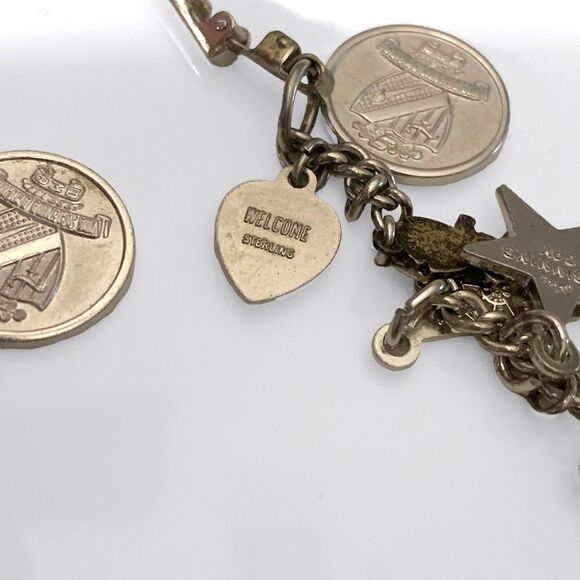 Sterling Silver Beta Sigma Phi Sorority Star Heart Charm Bracelet - Picture 2 of 9